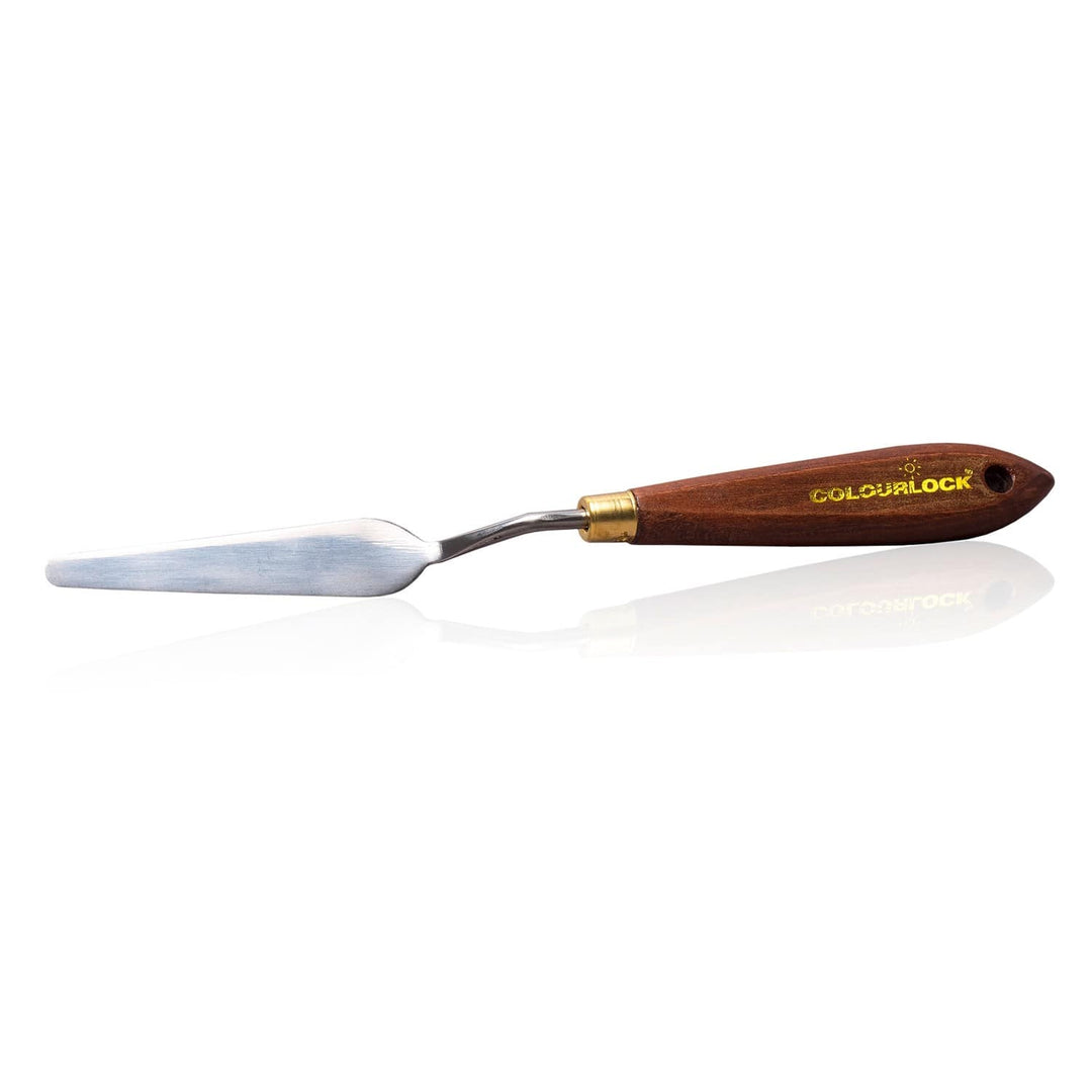 Long Spatula with Wood Handle and Gold Logo