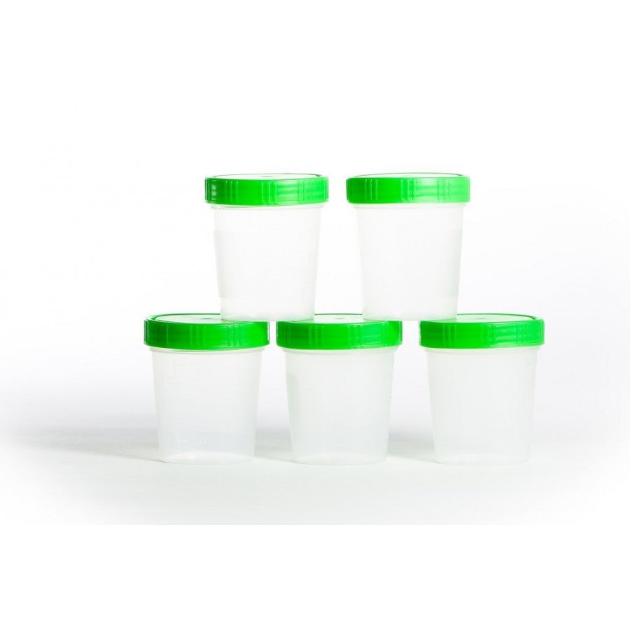 Plastic Beaker with Green Lid - pack of 10